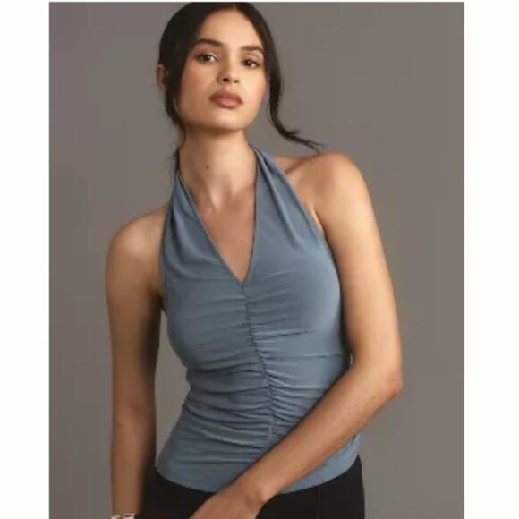 Brand New By Anthropologie Ruched Halter Tank Top - Picture 1 of 5